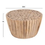 ΤΡΑΠΕΖΙ ΣΑΛΟΝΙΟΥ HM9804 ΞΥΛΟ ΤΕΑΚ ΣΕ ΦΥΣΙΚΟ Φ80x46Yεκ. - Image 2