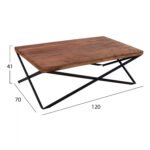 ΤΡΑΠΕΖΙ ΣΑΛΟΝΙΟΥ SAO PAOLO ΜΑΣΙΦ ΞΥΛΟ ΑΚΑΚΙΑΣ 120X70X41Υεκ.HM8200.11 - Image 2