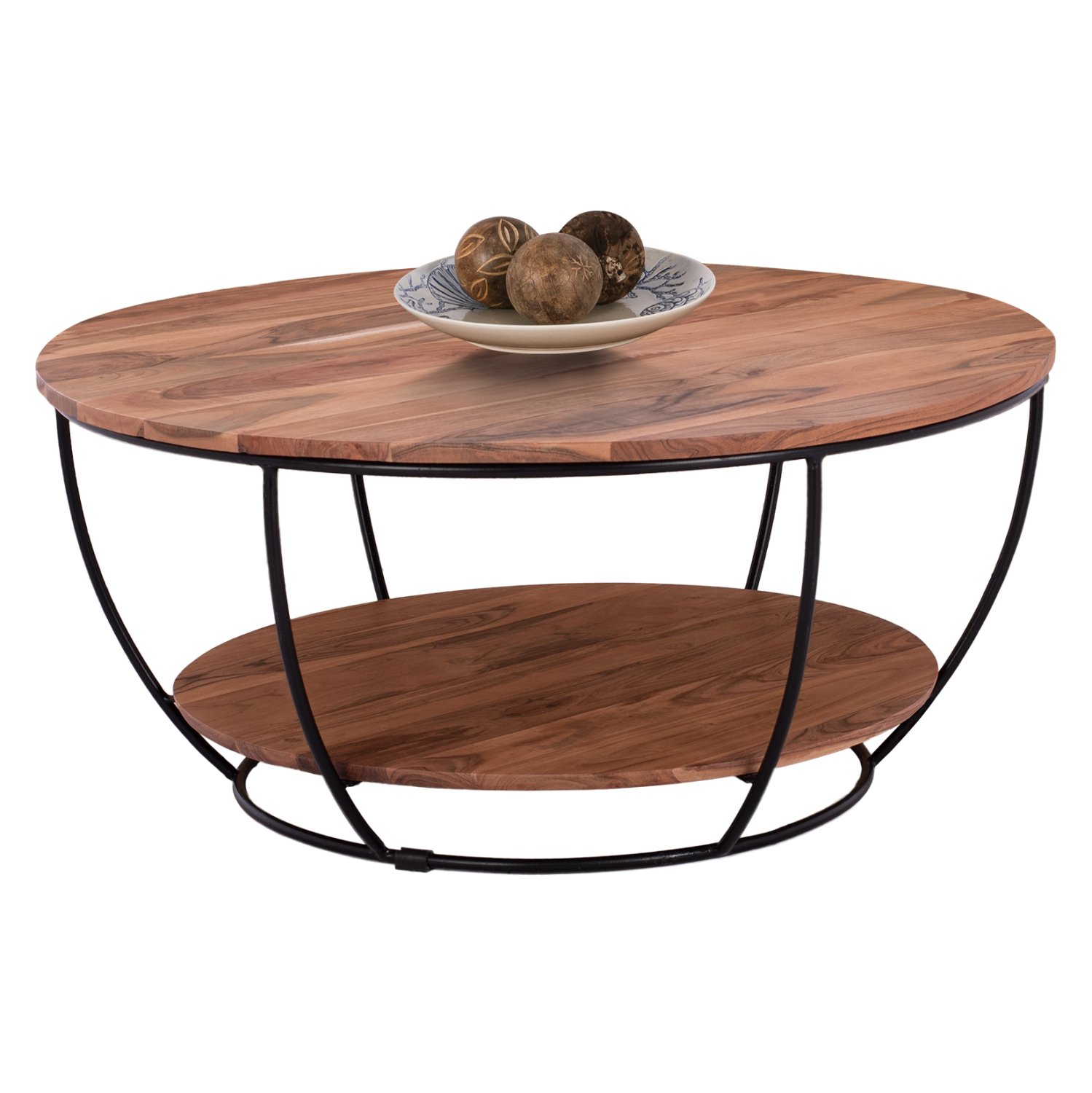 trapezi-salonioy-me-xylo-akakias-fb98778 ΤΡΑΠΕΖΙ ΣΑΛΟΝΙΟΥ ANNETTE ΜΕ ΞΥΛΟ ΑΚΑΚΙΑΣ HM8778.11 Φ90x40 εκ. - Image 1