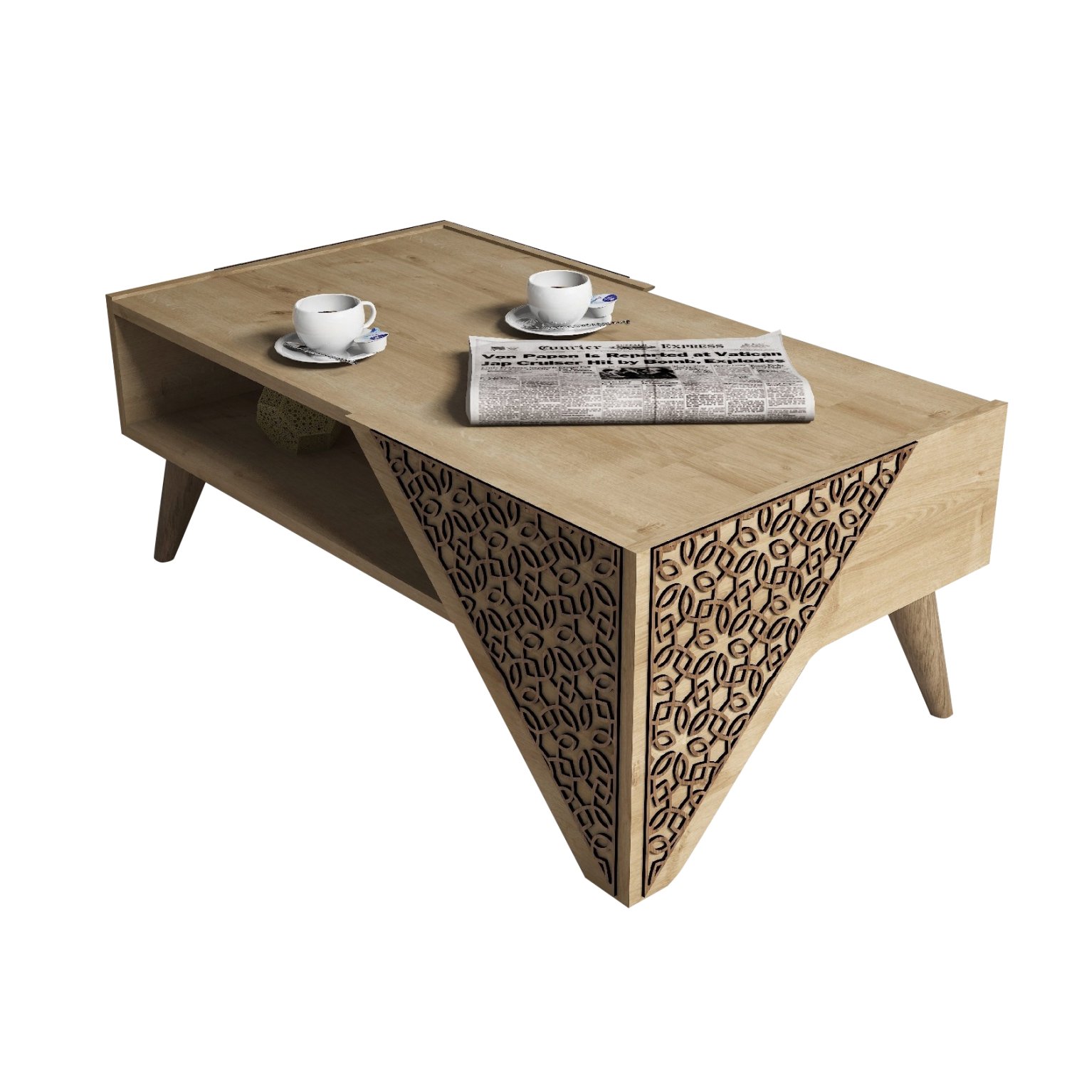 trapezi-salonioy-melaminis-fb9949801-se- ΤΡΑΠΕΖΙ ΣΑΛΟΝΙΟΥ ΜΕΛΑΜΙΝΗΣ HM9498.01 ΣΕ ΦΥΣΙΚΟ ΟΑΚ-ΣΚΑΛΙΣΤΕΣ ΓΩΝΙΕΣ 105x58x40Υεκ. - Image 1