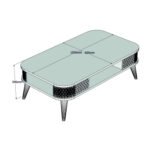 ΤΡΑΠΕΖΙ ΣΑΛΟΝΙΟΥ ΜΕΛΑΜΙΝΗΣ HM9501.03 ΣΕ ΛΕΥΚΟ ΚΑΙ ΚΑΡΥΔΙ ΧΡΩΜΑ 105x60x34.6Υ εκ. - Image 2