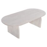 ΤΡΑΠΕΖΙ ΣΑΛΟΝΙΟΥ ΟΒΑΛ HONKY HM9710 ΜΑΣΙΦ ΞΥΛΟ MANGO- ΛΕΥΚΟ 130x60x40Υεκ. - Image 3