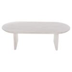 ΤΡΑΠΕΖΙ ΣΑΛΟΝΙΟΥ ΟΒΑΛ HONKY HM9710 ΜΑΣΙΦ ΞΥΛΟ MANGO- ΛΕΥΚΟ 130x60x40Υεκ. - Image 5