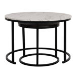 ΤΡΑΠΕΖΙ ΣΑΛΟΝΙΟΥ ΣΕΤ 2ΤΜΧ MDF ΕΦΕ ΜΑΡΜΑΡΟ ΜΙΧ ΜΕ ΜΑΥΡΑ ΠΟΔΙΑ Φ80κΦ48εκ.HM8763.14 - Image 5