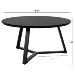 ΤΡΑΠΕΖΙ ΣΑΛΟΝΙΟΥ ΣΤΡΟΓΓΥΛΟ ROCKET HM9586.01 MDF ΜΑΥΡΟ ΜΑΡΜΑΡΟ-ΜΑΥΡΗ ΣΑΓΡΕ ΒΑΣΗ Φ80x42Υεκ. - Image 2