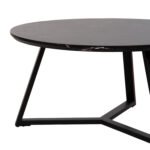 ΤΡΑΠΕΖΙ ΣΑΛΟΝΙΟΥ ΣΤΡΟΓΓΥΛΟ ROCKET HM9586.01 MDF ΜΑΥΡΟ ΜΑΡΜΑΡΟ-ΜΑΥΡΗ ΣΑΓΡΕ ΒΑΣΗ Φ80x42Υεκ. - Image 4