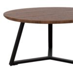 ΤΡΑΠΕΖΙ ΣΑΛΟΝΙΟΥ ΣΤΡΟΓΓΥΛΟ ROCKET HM9586.04 MDF WALNUT-ΜΑΥΡΗ ΣΑΓΡΕ ΒΑΣΗ Φ80x42Υεκ. - Image 4