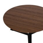ΤΡΑΠΕΖΙ ΣΑΛΟΝΙΟΥ ΣΤΡΟΓΓΥΛΟ ROCKET HM9586.04 MDF WALNUT-ΜΑΥΡΗ ΣΑΓΡΕ ΒΑΣΗ Φ80x42Υεκ. - Image 5