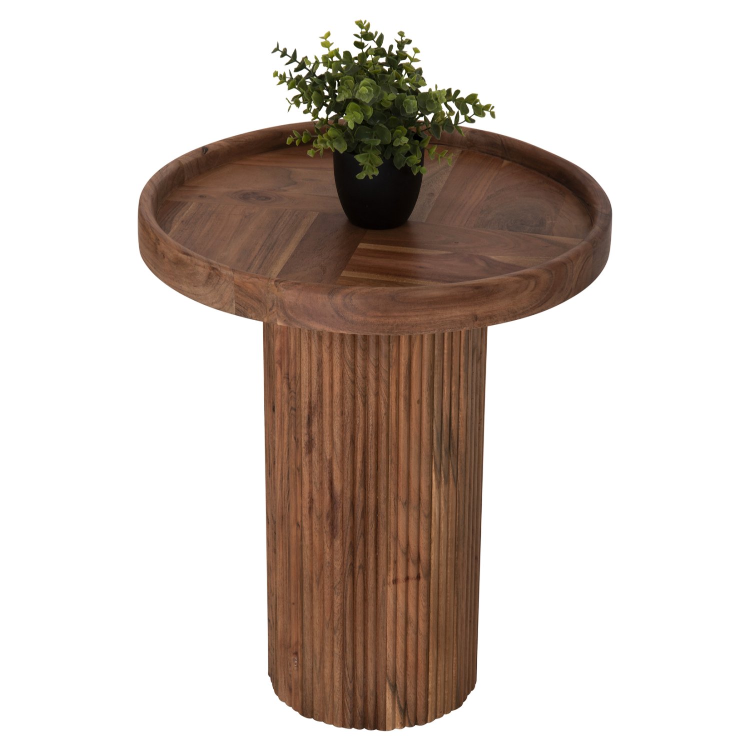 trapezi-salonioy-stroggylo-fb99692-masif ΤΡΑΠΕΖΙ ΣΑΛΟΝΙΟΥ ΣΤΡΟΓΓΥΛΟ RAJJEH HM9692 ΜΑΣΙΦ ΑΚΑΚΙΑ ΦΥΣΙΚΟ ΧΡΩΜΑ Φ50x60Υεκ. - Image 1