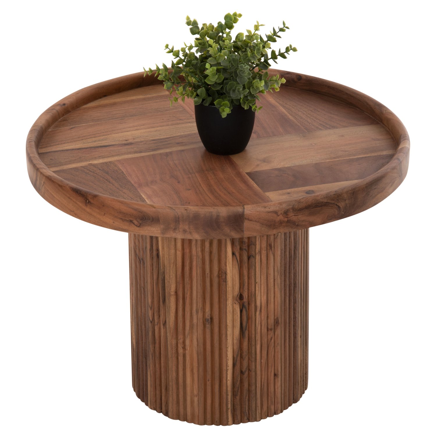 trapezi-salonioy-stroggylo-fb99693-masif ΤΡΑΠΕΖΙ ΣΑΛΟΝΙΟΥ ΣΤΡΟΓΓΥΛΟ RAJJEH HM9693 ΜΑΣΙΦ ΑΚΑΚΙΑ ΦΥΣΙΚΟ ΧΡΩΜΑ Φ60x45Υεκ. - Image 1