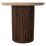 ΤΡΑΠΕΖΙ ΣΑΛΟΝΙΟΥ ΣΤΡΟΓΓΥΛΟ GLADYS HM9714 ΜΑΣΙΦ MANGO-ΤΡΑΒΕΡΤΙΝΑ Φ55x50Υεκ. - Image 3