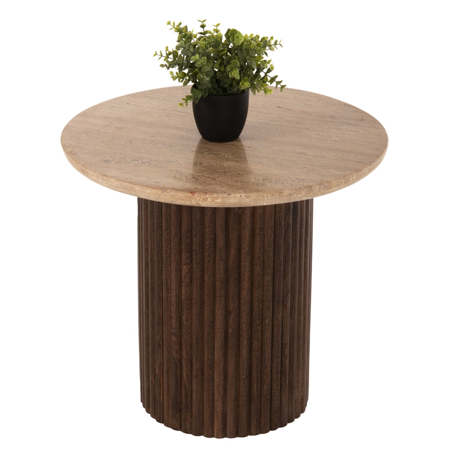 trapezi-salonioy-stroggylo-fb99714-masif ΤΡΑΠΕΖΙ ΣΑΛΟΝΙΟΥ ΣΤΡΟΓΓΥΛΟ GLADYS HM9714 ΜΑΣΙΦ MANGO-ΤΡΑΒΕΡΤΙΝΑ Φ55x50Υεκ. - Image 1