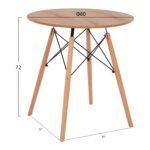 ΤΡΑΠΕΖΙ MINIMAL ΣΤΡΟΓΓΥΛΟ HM0059.04 MDF ΣΕ ΦΥΣΙΚΟ-ΠΟΔΙΑ ΟΞΙΑΣ ΦΥΣΙΚΟ Φ80Χ72Υεκ. - Image 2