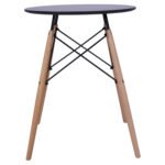 ΤΡΑΠΕΖΙ MINIMAL ΣΤΡΟΓΓΥΛΟ HM0060.02 ΜΑΥΡΟ ΧΡΩΜΑ MDF-ΠΟΔΙΑ ΟΞΙΑΣ ΦΥΣΙΚΟ Φ60Χ72Υεκ. - Image 3