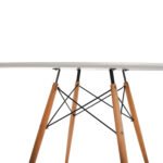 ΤΡΑΠΕΖΙ MINIMAL ΣΤΡΟΓΓΥΛΟ HM8454.01 MDF ΣΕ ΛΕΥΚΟ-ΠΟΔΙΑ ΟΞΙΑΣ ΣΕ ΦΥΣΙΚΟ Φ120Χ75Υεκ. - Image 5