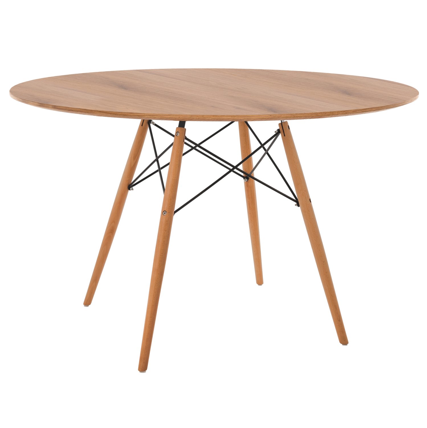 trapezi-stroggylo-fb9845404-mdf-se-fysik ΤΡΑΠΕΖΙ MINIMAL ΣΤΡΟΓΓΥΛΟ HM8454.04 MDF ΣΕ ΦΥΣΙΚΟ-ΠΟΔΙΑ ΟΞΙΑΣ ΣΕ ΦΥΣΙΚΟ Φ120Χ75Υεκ. - Image 1