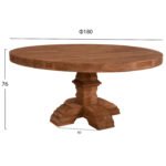 ΤΡΑΠΕΖΙ ΣΤΡΟΓΓΥΛΟ PROVENCE HM9642 ΑΝΑΚΥΚΛ. ΤΕΑΚ ΞΥΛΟ-8εκ ΕΠΙΦΑΝΕΙΑ Φ180x76Υεκ. - Image 2