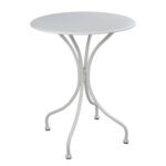 ΤΡΑΠΕΖΙ ΣΤΡΟΓΓΥΛΟ ΜΕΤΑΛΛΙΚΟ ALPINE ΛΕΥΚΟ HM5104.12 Φ60x72Υεκ.