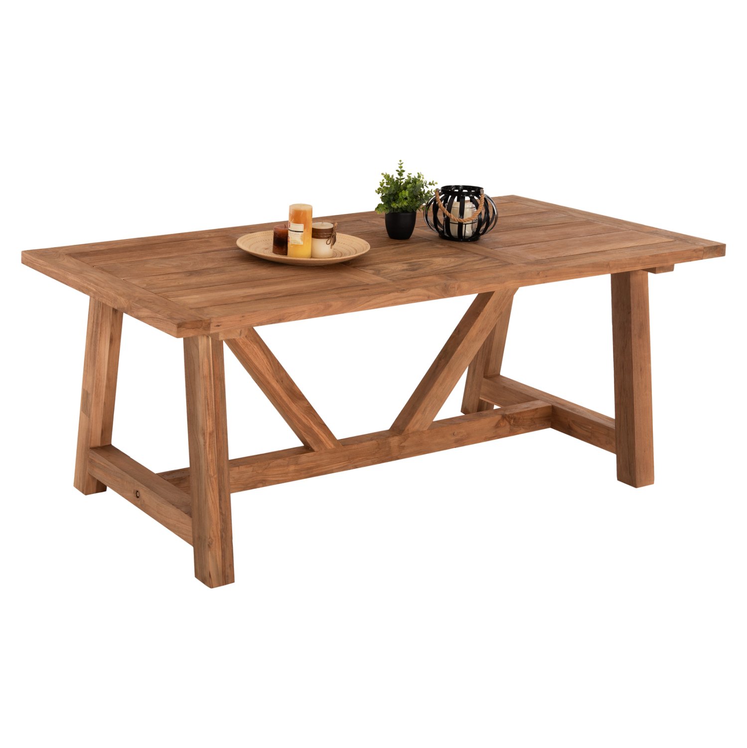 trapezi-trapezarias-fb97922-recycled-tea ΤΡΑΠΕΖΙ ΤΡΑΠΕΖΑΡΙΑΣ HM7922 PLUTON RECYCLED TEAK ΣΕ ΦΥΣΙΚΟ ΧΡΩΜΑ 200X100X75Yεκ. - Image 1