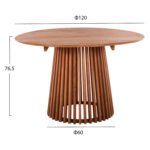 ΤΡΑΠΕΖΙ ΤΡΑΠΕΖΑΡΙΑΣ FRANTZ HM9388.11 ΜΑΣΙΦ MINDI ΞΥΛΟ ΣΕ ΦΥΣΙΚΟ Φ120X76,5Υεκ. - Image 2