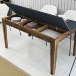 ΤΡΑΠΕΖΙ ΤΡΑΠΕΖΑΡΙΑΣ STANDARD HM9507.01 ΜΕΛΑΜΙΝΗ ΚΑΡΥΔΙ-ΑΝΘΡΑΚΙ ΜΕ ΑΠΟΘ.ΧΩΡΟ 145x88x75Yεκ. - Image 5