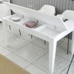 ΤΡΑΠΕΖΙ ΤΡΑΠΕΖΑΡΙΑΣ STANDARD HM9507.06 ΜΕΛΑΜΙΝΗ ΛΕΥΚΗ ΜΕ ΑΠΟΘΗΚ.ΧΩΡΟ 145x88x75Yεκ. - Image 5