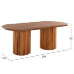 ΤΡΑΠΕΖΙ ΤΡΑΠΕΖΑΡΙΑΣ DREMA HM9893 ΜΑΣΙΦ ΞΥΛΟ ΤΕΑΚ 200Χ110Χ77.5Υεκ. 4εκ.ΕΠΙΦΑΝΕΙΑ - Image 2