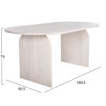 ΤΡΑΠΕΖΙ ΤΡΑΠΕΖΑΡΙΑΣ ΟΒΑΛ ΗΟΝΚΥ HM9690 ΜΑΣΙΦ ΞΥΛΟ MANGO ΣΕ ΛΕΥΚΟ 180,5x90,5x76Υεκ. - Image 2