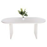 ΤΡΑΠΕΖΙ ΤΡΑΠΕΖΑΡΙΑΣ ΟΒΑΛ ΗΟΝΚΥ HM9690 ΜΑΣΙΦ ΞΥΛΟ MANGO ΣΕ ΛΕΥΚΟ 180,5x90,5x76Υεκ. - Image 3