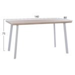 ΤΡΑΠΕΖΙ ΤΡΑΠΕΖΑΡΙΑΣ OFIRA 140X80 SONAMA ΜΕ ΛΕΥΚΑ ΠΟΔΙΑ HM8374.02 - Image 2