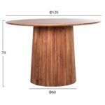 ΤΡΑΠΕΖΙ ΤΡΑΠΕΖΑΡΙΑΣ ΣΤΡΟΓΓΥΛΟ GROOT HM9684 ΜΑΣΙΦ ΞΥΛΟ ΑΚΑΚΙΑΣ ΣΕ ΦΥΣΙΚΟ Φ120x79Υεκ - Image 2