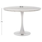 ΤΡΑΠΕΖΙ ΤΡΑΠΕΖΑΡΙΑΣ ROLLO HM9422.01 ΣΤΡΟΓΓΥΛΟ WHITE MARBLE Φ120x74Yεκ. - Image 2