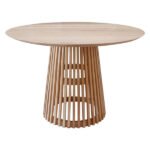 ΤΡΑΠΕΖΙ ΤΡΑΠΕΖΑΡΙΑΣ FRANTZ ΑΠΟ ΜΑΣΙΦ ΞΥΛΟ MINDI ΦΥΣΙΚΟ Φ150x78.5Yεκ.HM9457.01 - Image 2