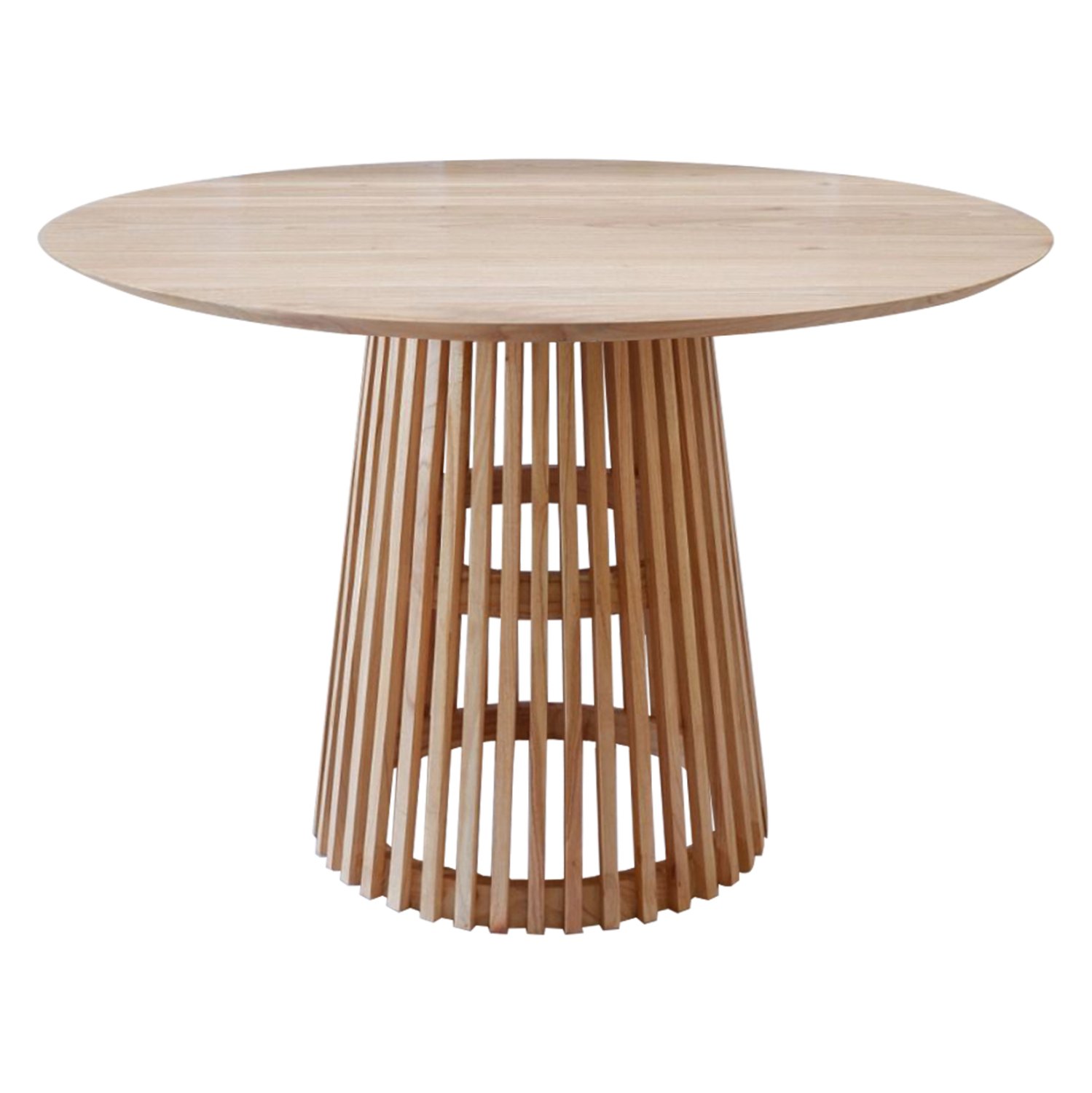 trapezi-trapezarias-xylo-mindi-fysiko-f1 ΤΡΑΠΕΖΙ ΤΡΑΠΕΖΑΡΙΑΣ FRANTZ ΑΠΟ ΜΑΣΙΦ ΞΥΛΟ MINDI ΦΥΣΙΚΟ Φ150x78.5Yεκ.HM9457.01 - Image 1