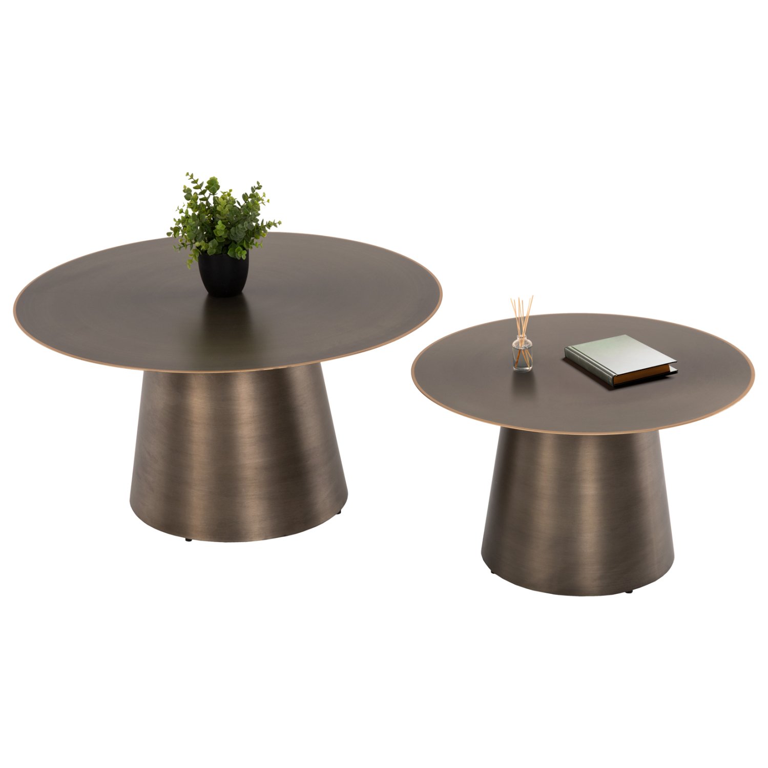 trapezia-salonioy-2tmch-fb99667-metallo- ΤΡΑΠΕΖIA ΣΑΛΟΝΙΟΥ 2ΤΜΧ NICKELY HM9667 ΜΕΤΑΛΛΟ ΣΕ ΑΣΗΜΙ ΜΑΤ Φ80x41Υ & Φ60x36Υ εκ. - Image 1