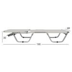 ΞΑΠΛΩΣΤΡΑ ΕΠΑΓΓΕΛΜΑΤΙΚΗ WALDO ΑΛΟΥΜΙΝΙΟΥ HM5071.03 ΛΕΥΚΗ 195x53-60x30 cm - Image 2