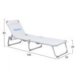 ΞΑΠΛΩΣΤΡΑ ΠΑΡΑΛΙΑΣ ALMIRA HM5054.03 ΒΑΡΕΩΣ ΤΥΠΟΥ ΛΕΥΚΗ ΑΛΟΥΜΙΝΙΟΥ 188x58x31-81 cm. - Image 2