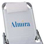 ΞΑΠΛΩΣΤΡΑ ΠΑΡΑΛΙΑΣ ALMIRA HM5054.03 ΒΑΡΕΩΣ ΤΥΠΟΥ ΛΕΥΚΗ ΑΛΟΥΜΙΝΙΟΥ 188x58x31-81 cm. - Image 5