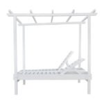 ΞΑΠΛΩΣΤΡΑ ΞΥΛΙΝΗ ΔΙΠΛΗ ΜΥΚΟΝΟΣ ΛΕΥΚΗ ΜΕ ΟΥΡΑΝΟ 205x167x212 cm HM5428 - Image 4