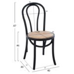 ΞΥΛΙΝΗ ΚΑΡΕΚΛΑ MONTREAL ΤΥΠΟΥ ΒΙΕΝΝΗΣ HM8914.02 ΑΠΟ ΞΥΛΟ ΟΞΙΑΣ ΣΕ ΧΡΩΜΑ ΜΑΥΡΟ 40x40x87Υ εκ. - Image 2