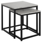 ΖΙΓΚΟΝ GRELAY 2 ΤΕΜ MDF ΟΨΗ ΜΑΡΜΑΡΟΥ & ΜΕΤΑΛΛΟ HM8762.12 45Χ45Χ50εκ. & 37Χ37Χ43 εκ. - Image 4