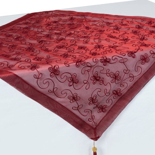 Καρέ (90cm x 90cm) 0001061A Μπορντώ SilkFashion