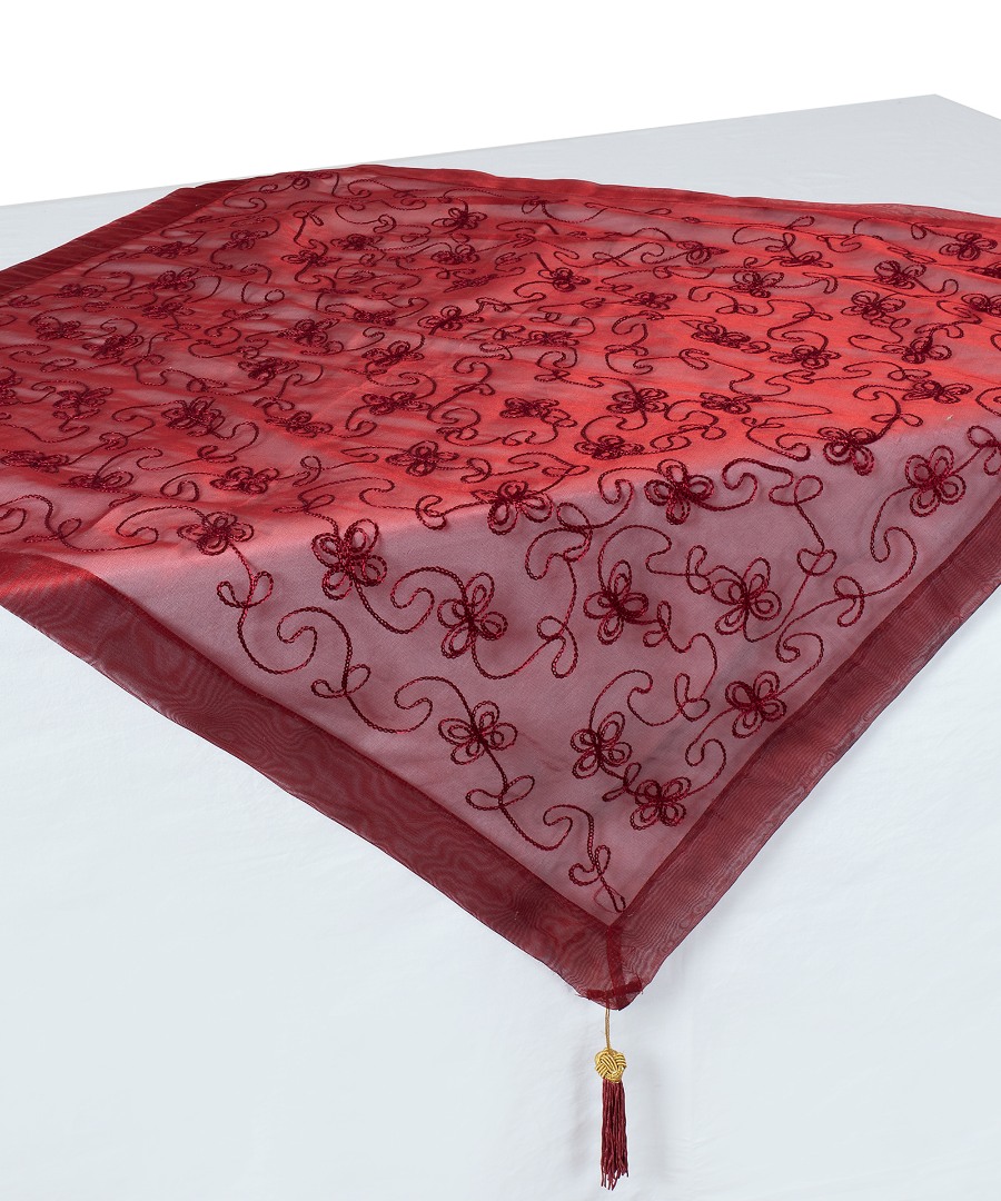 0001061abornto Καρέ (90cm x 90cm) 0001061A Μπορντώ SilkFashion - Image 1