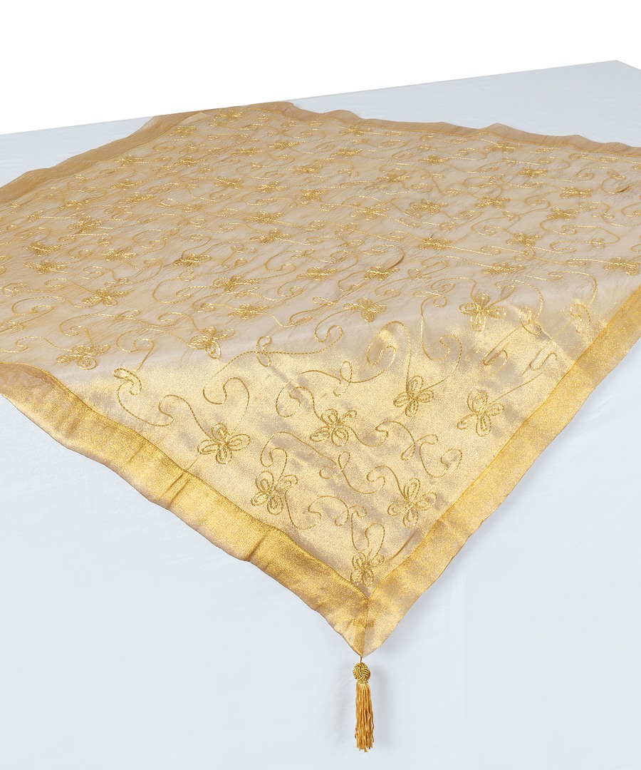 0001061axryso Καρέ (90cm x 90cm) 0001061A Χρυσό SilkFashion - Image 1