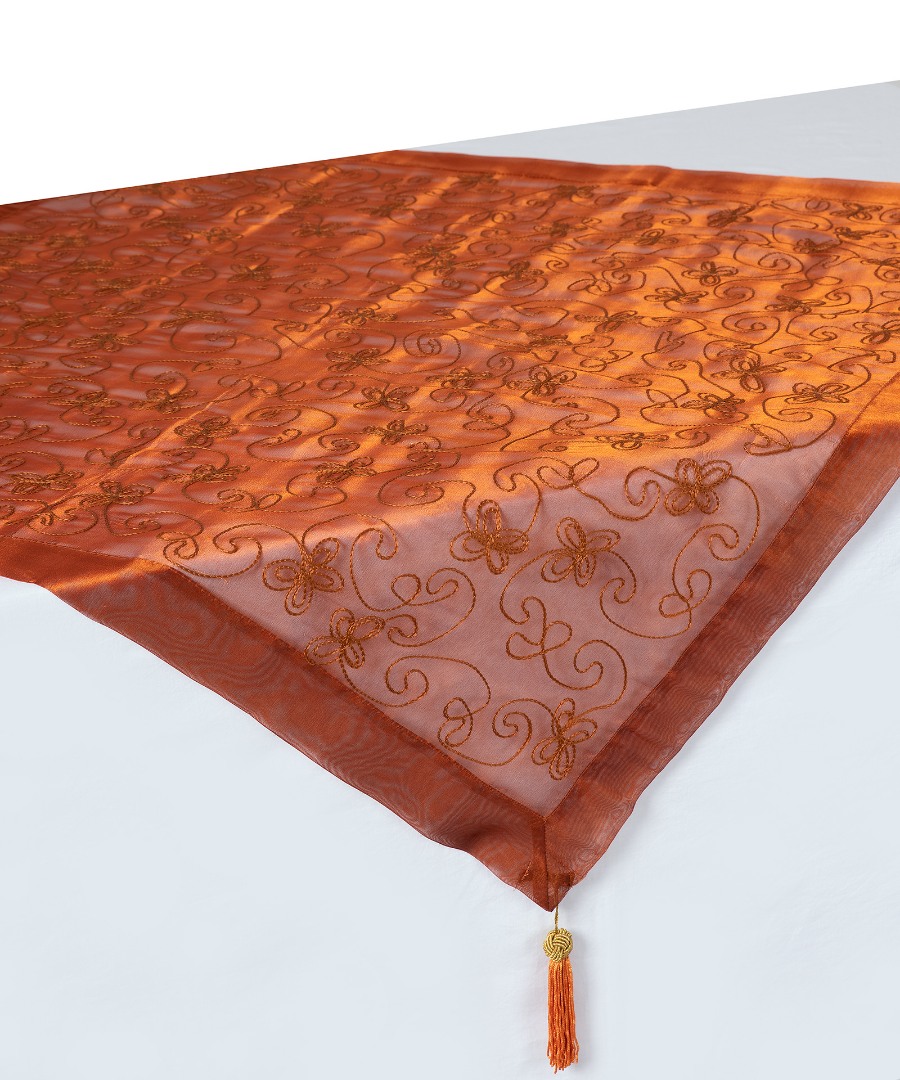 0001061Αkeramidi Καρέ (90cm x 90cm) 0001061A Κεραμιδί SilkFashion - Image 1