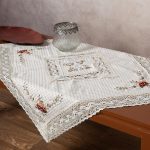 Καρέ με ροκοκό και πλεκτό (90cm x 90cm) 001 SilkFashion