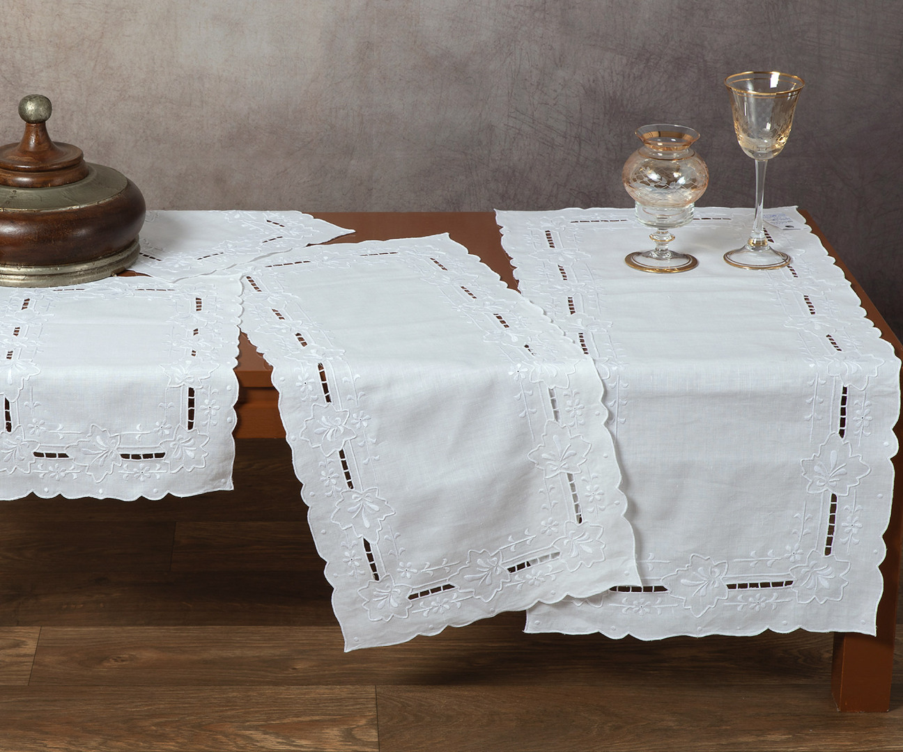 0044 Χειροποίητο σετ 6 τεμαχίων 0044 (40cm x 90cm/35cm x 76cm/30cm x 45cm x 2/35cm x 35cm x 2) SilkFashion - Image 1