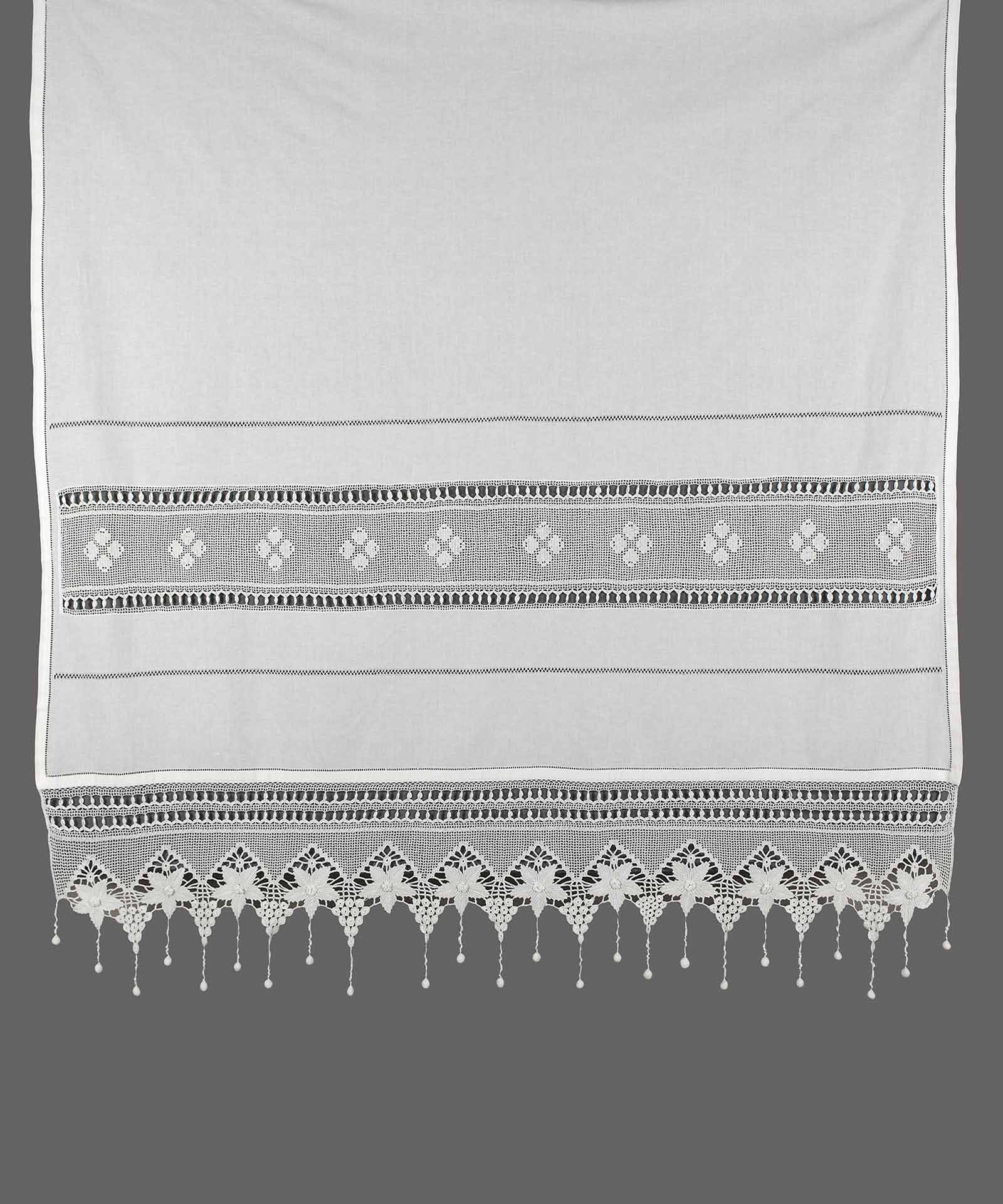 027leyko-1 κουρτίνα 027 (40cm x 80cm) λευκό με τούνελ SilkFashion - Image 1