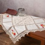 Καρέ με πλεκτό και απλικέ (90cm x 90cm) 030 φρούτα SilkFashion