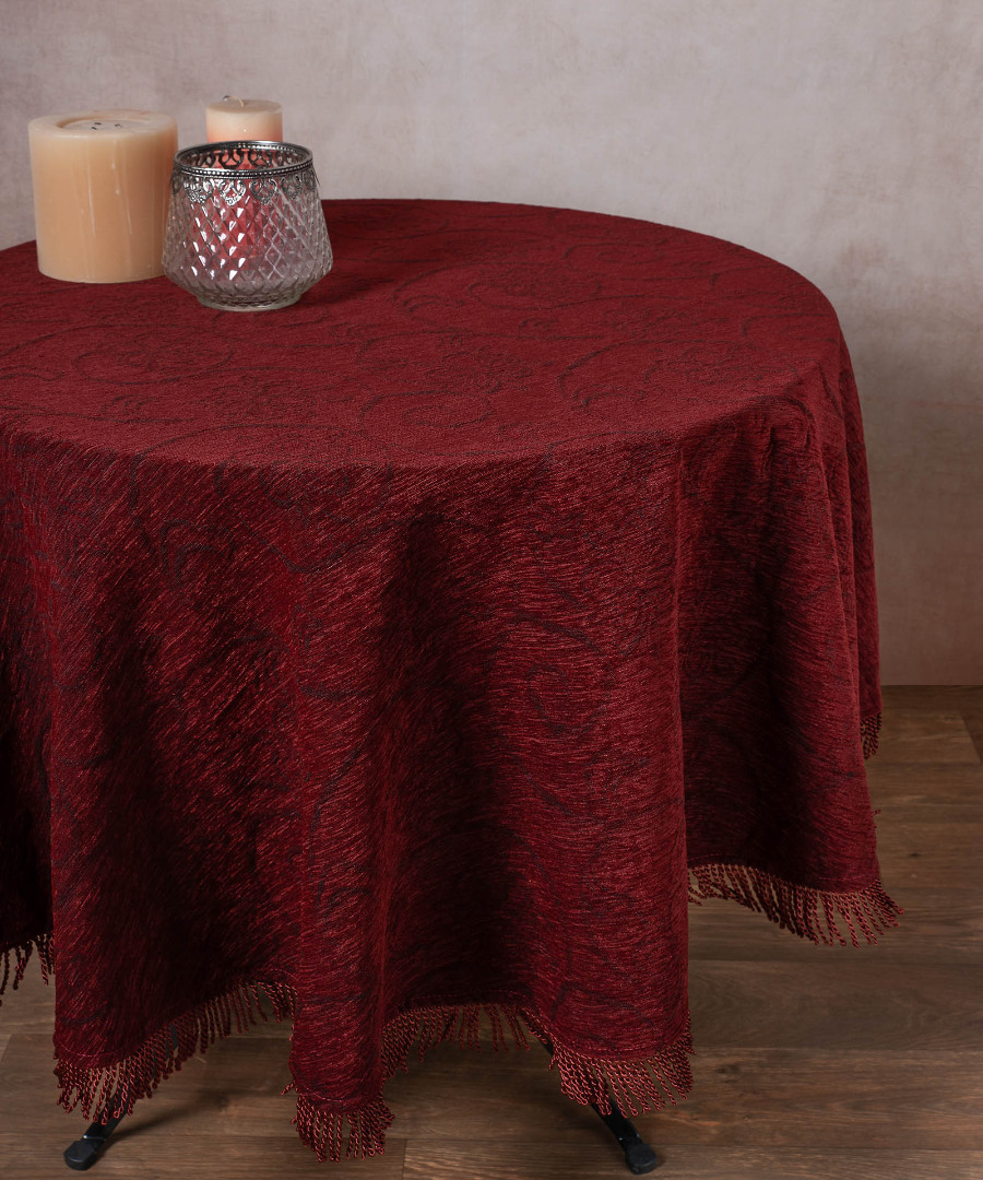 055bornto Σενίλ ροτόντα 055 (175cm) μπορντώ SilkFashion - Image 1